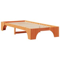 Berkfield Home Bed Frame Wax brown Solid wood 75 x 190 cm Wax Brown Bed Frame - thumbnail 2