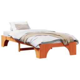 Berkfield Home Bed Frame Wax brown Solid wood 75 x 190 cm Wax Brown Bed Frame - thumbnail 3