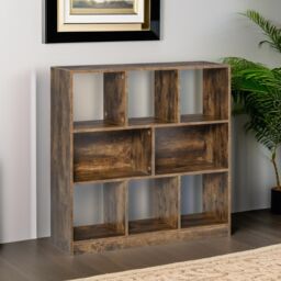 Pirlo Plush Industrial 8 Cube Storage Unit Rustic Brown - thumbnail 4
