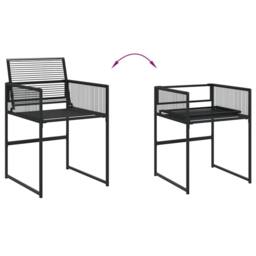 Berkfield Home Beautiful 5 Piece Garden Dining Set Black Poly Rattan - thumbnail 4