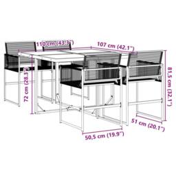 Berkfield Home Beautiful 5 Piece Garden Dining Set Black Poly Rattan - thumbnail 9