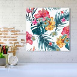 Warren Reed - Designer Spring Summer Flowers Canvas in Green - Size: w40 inch x h40 inch - thumbnail 2
