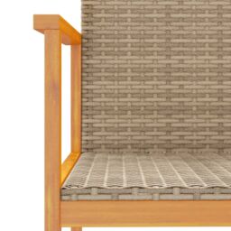 Berkfield Home Garden Chairs 2 pcs Beige Poly Rattan&Solid Wood - thumbnail 8