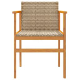Berkfield Home Garden Chairs 2 pcs Beige Poly Rattan&Solid Wood - thumbnail 5