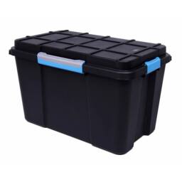 Nordara 110L Stackable Nestable Water Resistant Mobile Plastic Damp Storage in Black - thumbnail 1