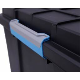 Nordara 110L Stackable Nestable Water Resistant Mobile Plastic Damp Storage in Black - thumbnail 5