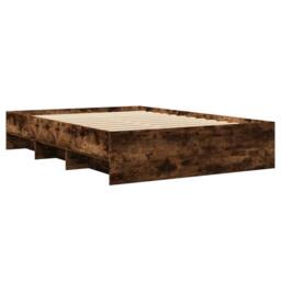 Berkfield Home Bed Frame Frame Smoked Oak 135x190 cm Double Wood in Brown - thumbnail 4