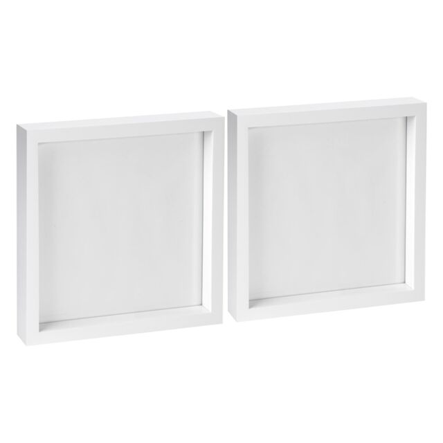 "Nicola Spring 3D Box Photo Frames - 10"" x 10"" - White - Pack of 2" - image 1