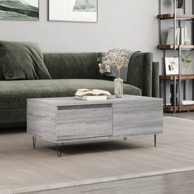 Berkfield Home Coffee Table Grey Sonoma 90x50x36.5 cm Engineered Wood - image 1