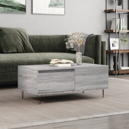 Berkfield Home Coffee Table Grey Sonoma 90x50x36.5 cm Engineered Wood - thumbnail 1