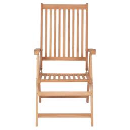 Berkfield Home Reclining Garden Chairs 4 pcs Solid Teak Wood in Brown - thumbnail 1