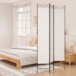Berkfield Home 3-Panel Room Divider White 120x220 cm Fabric - thumbnail 1