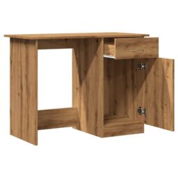 Berkfield Home Desk Artisan Oak 100x50x76 cm Engineered Wood in Brown - Size: 100 x 50 x 76 cm - thumbnail 5