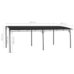 Berkfield Home Garden Sunshade Awning 6x3x2.55 m Anthracite in Black - thumbnail 6