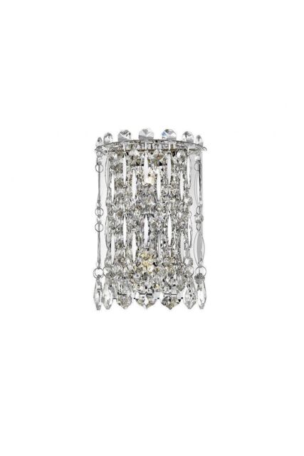 Netlighting Alita 2 Light Wall Lamp Chrome Crystal in Grey
