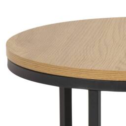 Wyld Haus Odense Wild Oak Effect Round Nesting Coffee Table Set Matte Black in Natural - thumbnail 5