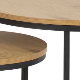 Wyld Haus Odense Wild Oak Effect Round Nesting Coffee Table Set Matte Black in Natural - thumbnail 7