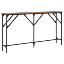 Berkfield Home Table Console Table Old Wood 140x23x75 cm Engineered Wood in Brown - Size: 140 x 23 x 75 cm - thumbnail 3