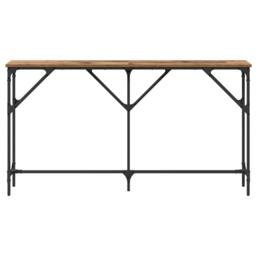 Berkfield Home Table Console Table Old Wood 140x23x75 cm Engineered Wood in Brown - Size: 140 x 23 x 75 cm - thumbnail 5