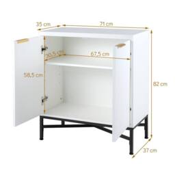 Kelvenix White Fluted Accent Storage Cabinet with Adjustable Shelf - thumbnail 2