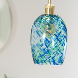 ValueLights India Confetti Glass with Gold Fitting Easy Fit Lamp Shade in Green - thumbnail 3