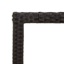 Berkfield Home Garden Table with Acacia Wood Top Black 190x90x75 cm Poly Rattan - Size: 190 x 90 x 75 cm - thumbnail 9