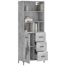 Berkfield Home Highboard Concrete Grey 69.5x34x180 cm Engineered Wood - thumbnail 1
