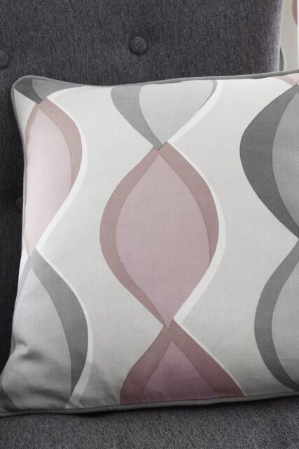 Fusion 'Lennox' Vertical Ogee Print Filled Cushion 100% Cotton in Rose - Size: 43 cm x 43 cm - image 1