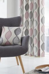 Fusion 'Lennox' Vertical Ogee Print Filled Cushion 100% Cotton in Rose - Size: 43 cm x 43 cm - thumbnail 2