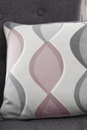 Fusion 'Lennox' Vertical Ogee Print Filled Cushion 100% Cotton in Rose - Size: 43 cm x 43 cm - thumbnail 1