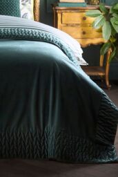 Laurence Llewelyn-Bowen 'Siena' Quilted Velvet Bedspread in Bottle Green