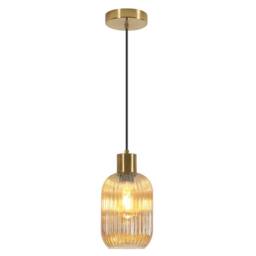 COMELY Industrial Pendant Ceiling Lights, Modern Vintage Glass Chandelier in Amber - thumbnail 1