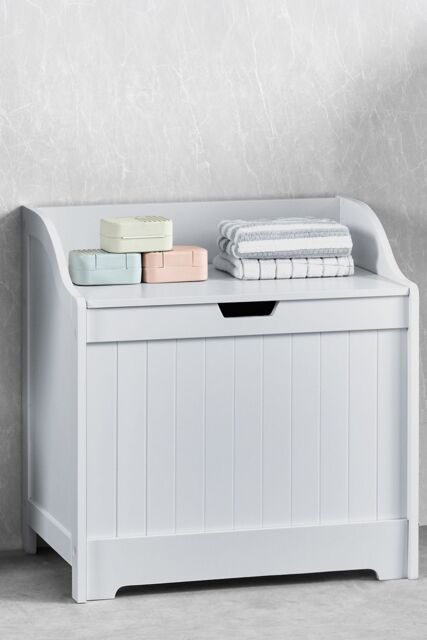Home Discount Bath Vida Priano Dual-purpose Storage Laundry Chest Bathroom in White - image 1