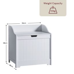 Home Discount Bath Vida Priano Dual-purpose Storage Laundry Chest Bathroom in White - thumbnail 2