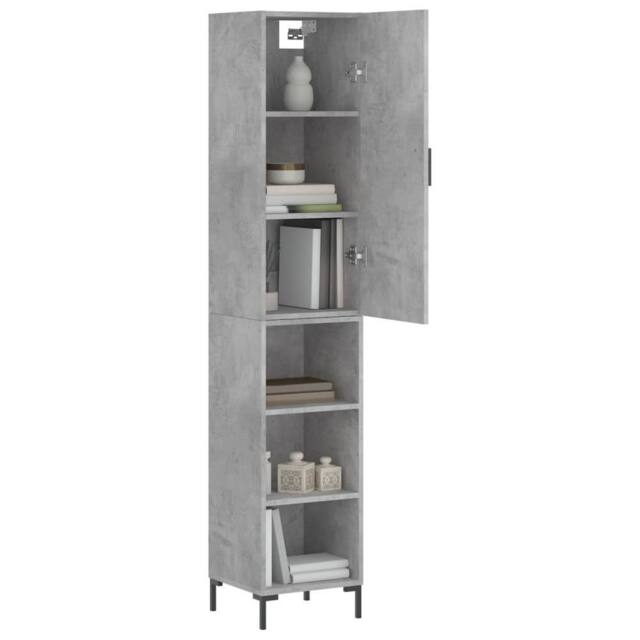 Berkfield Home Highboard Concrete Grey 34.5x34x180 cm Engineered Wood - image 1
