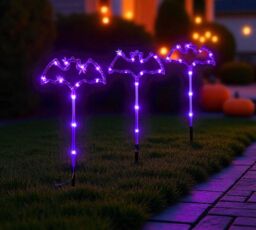 Garden Greatness Set Of 3 Light Up Bat Stake Lights in Purple - Size: 3 Pack - thumbnail 1