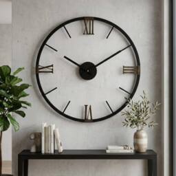 Garden Greatness Urban Kent Roman Wall Clock in Black - Size: 1 Pack