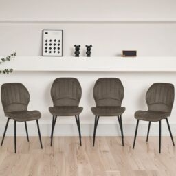 Outdoor Living Jaydn Distressed Leather Comfort Dining Chairs - Set of 4 in Grey - thumbnail 1