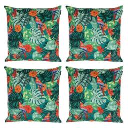 icon Indoor Outdoor Cushion Set of 4 Slate Grey Water Resistant Cushions in Dark Green - Size: 43 cm x 43 cm - thumbnail 1