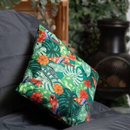 icon Indoor Outdoor Cushion Set of 4 Slate Grey Water Resistant Cushions in Dark Green - Size: 43 cm x 43 cm - thumbnail 2