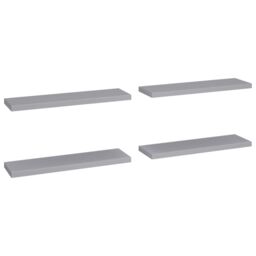 Berkfield Home Floating Wall Shelves 4 pcs Grey 90x23.5x3.8 cm MDF - thumbnail 2