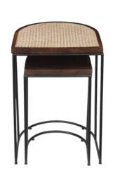 IH Design Giselle Wood & Metal Nest Of 2 Table in Walnut - thumbnail 3