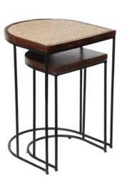 IH Design Giselle Wood & Metal Nest Of 2 Table in Walnut - thumbnail 2