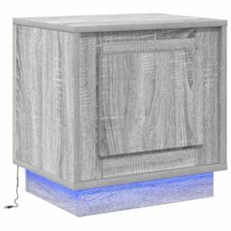 Berkfield Home Bedside Cabinets with LED Lights 2 pcs Grey Sonoma 44x34, 5x45 cm - thumbnail 6