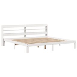 Berkfield Home Bed Frame with Headboard without Mattress White 180x200 cm Super King - thumbnail 3