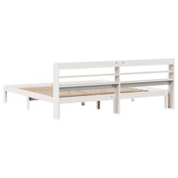 Berkfield Home Bed Frame with Headboard without Mattress White 180x200 cm Super King - thumbnail 6