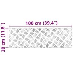 Berkfield Home Aluminium Checker Plates 2 pcs Anti-Slip 100x30 cm in Silver - Size: Medium - thumbnail 7