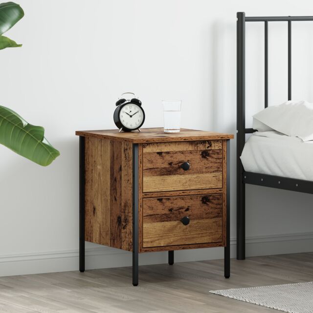 Berkfield Home Bedside Cabinet Old Wood 40x42x50 cm Engineered Wood in Brown - Size: 40 x 42 x 50 cm - image 1