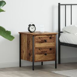 Berkfield Home Bedside Cabinet Old Wood 40x42x50 cm Engineered Wood in Brown - Size: 40 x 42 x 50 cm - thumbnail 1