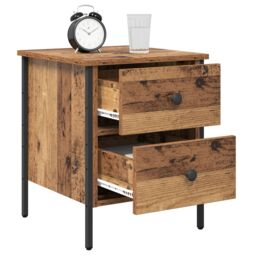 Berkfield Home Bedside Cabinet Old Wood 40x42x50 cm Engineered Wood in Brown - Size: 40 x 42 x 50 cm - thumbnail 3